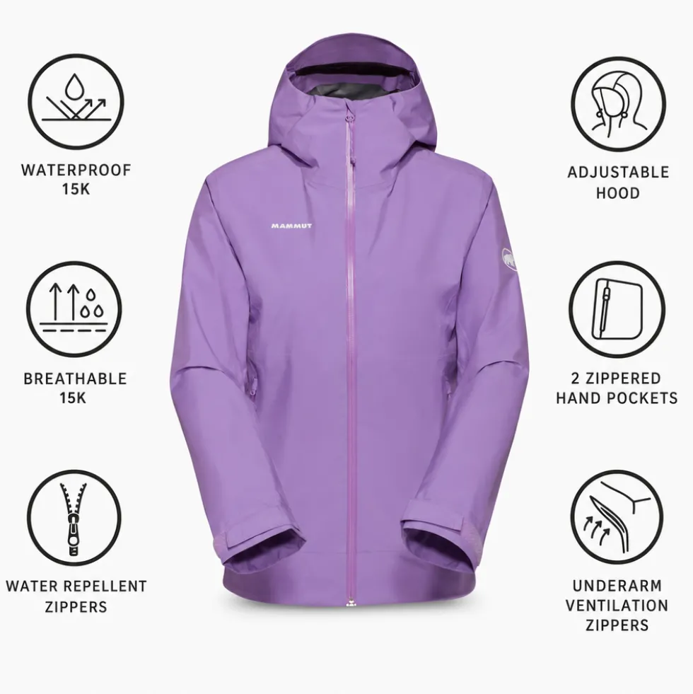Giacca da trekking Mammut Alto Light Hardshell Hooded Jacket W Lavandin