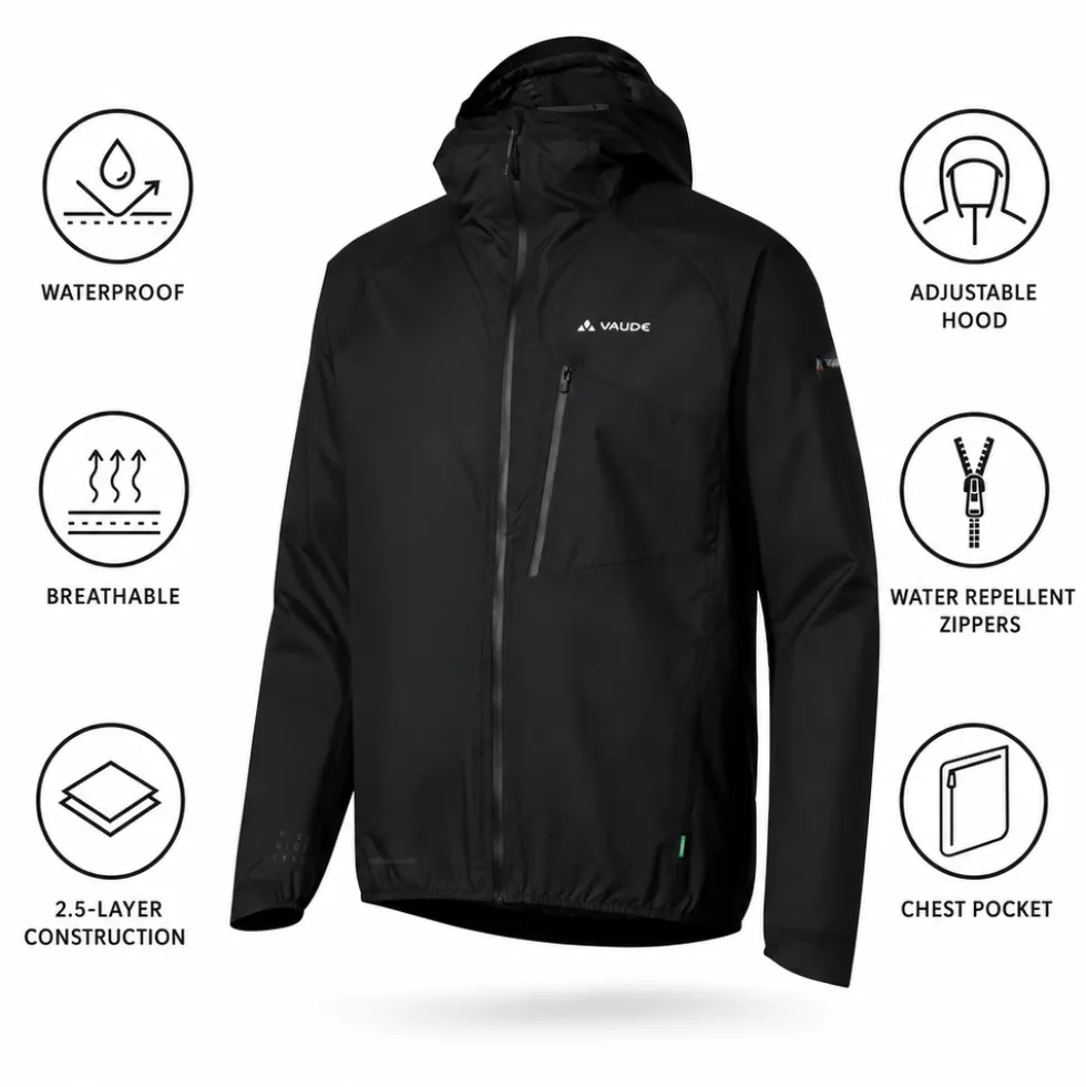 Giacca da trekking Vaude Men's Scopi 2,5L Lw Jacket Black