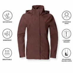 Giacca da trekking Vaude Women's Rosemoor Jacket II Dark Cherry