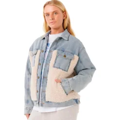 Giacca Rip Curl Cruisin' Sherpa Denim Jacket Washed Blue