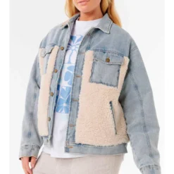 Giacca Rip Curl Cruisin' Sherpa Denim Jacket Washed Blue