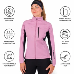 Giacca sci di fondo Rossignol W Genetys Jkt Moonlite Mauve