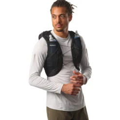 Gilet da trail Salomon Active Skin 12 Set Black Metal