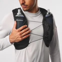Gilet da trail Salomon Active Skin 4 Set Black Metal