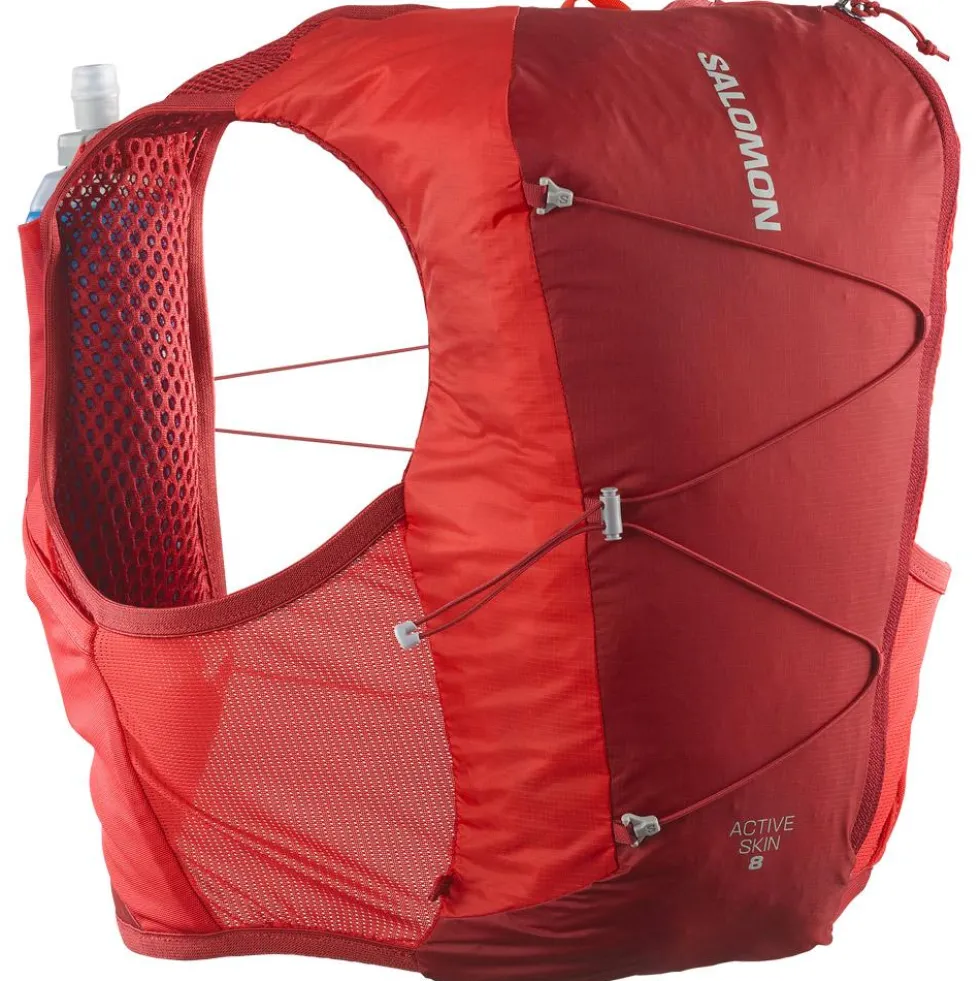 Gilet da trail Salomon Active Skin 8 Set Red Dahlia High Risk Red