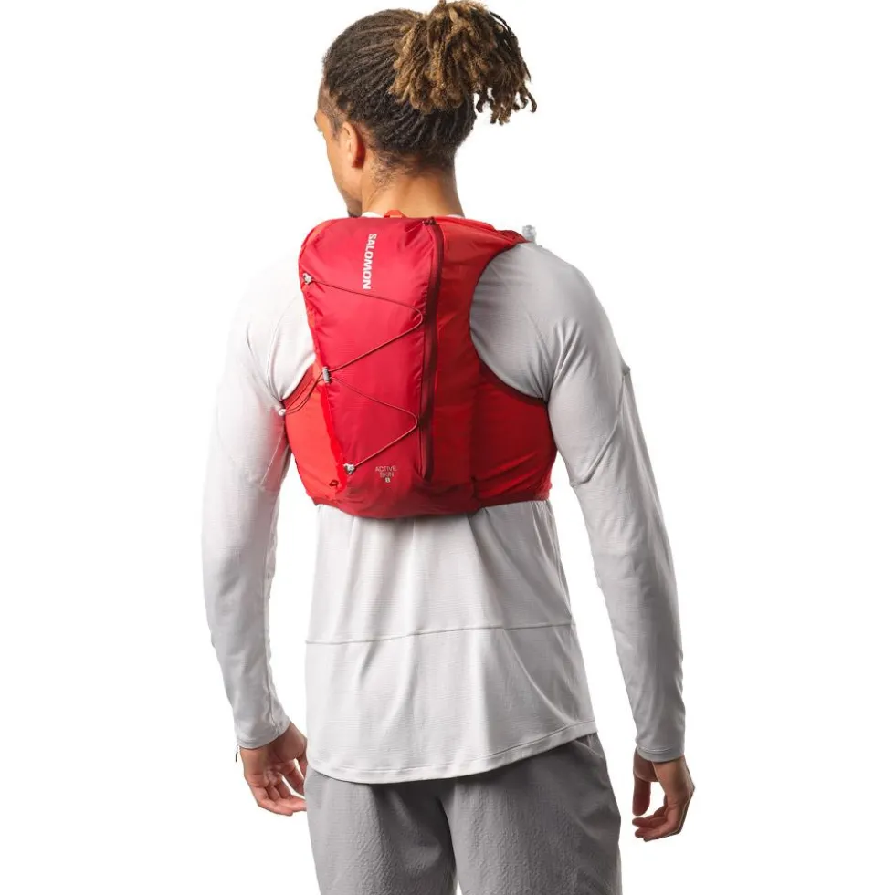 Gilet da trail Salomon Active Skin 8 Set Red Dahlia High Risk Red
