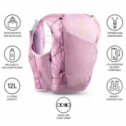 Gilet da trail Salomon Active Skin 12 Women Set Dawn Pink Dusky Orchid Butterly