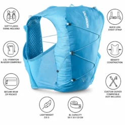 Gilet da trail Salomon Active Skin 8 Set Blue Danube Blue Curacao