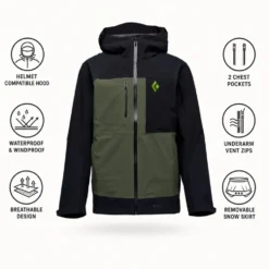 Giubbotto tecnico Black Diamond M Recon Stretch Pro Shell Black - Tundra