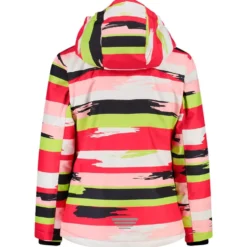 Giubbotto tecnico CMP Kid Girl Jacket Snaps Hood Bianco Carminio Apple