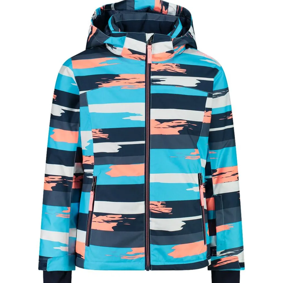 Giubbotto tecnico CMP Kid Girl Jacket Snaps Hood Topazio Bianco Lotus