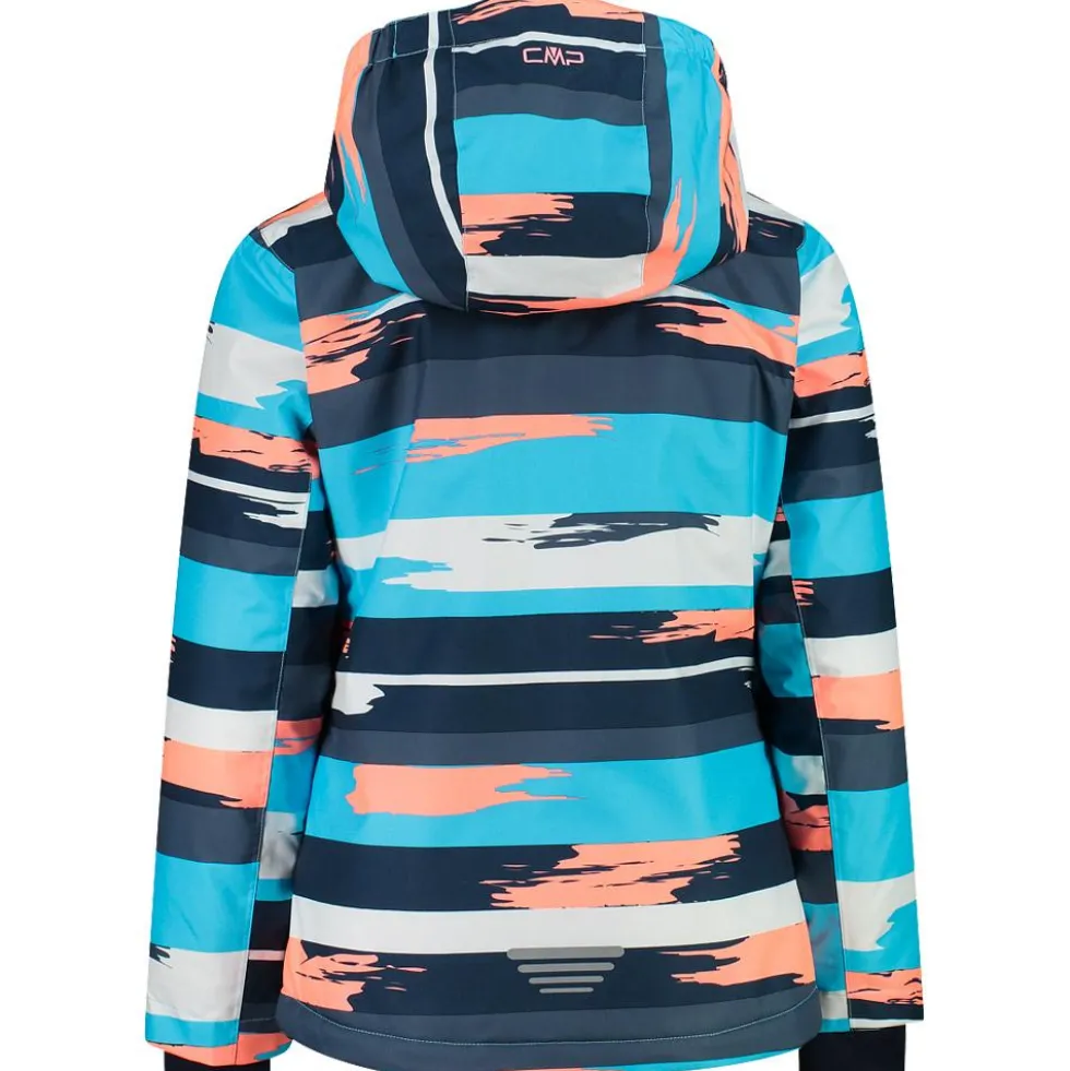 Giubbotto tecnico CMP Kid Girl Jacket Snaps Hood Topazio Bianco Lotus