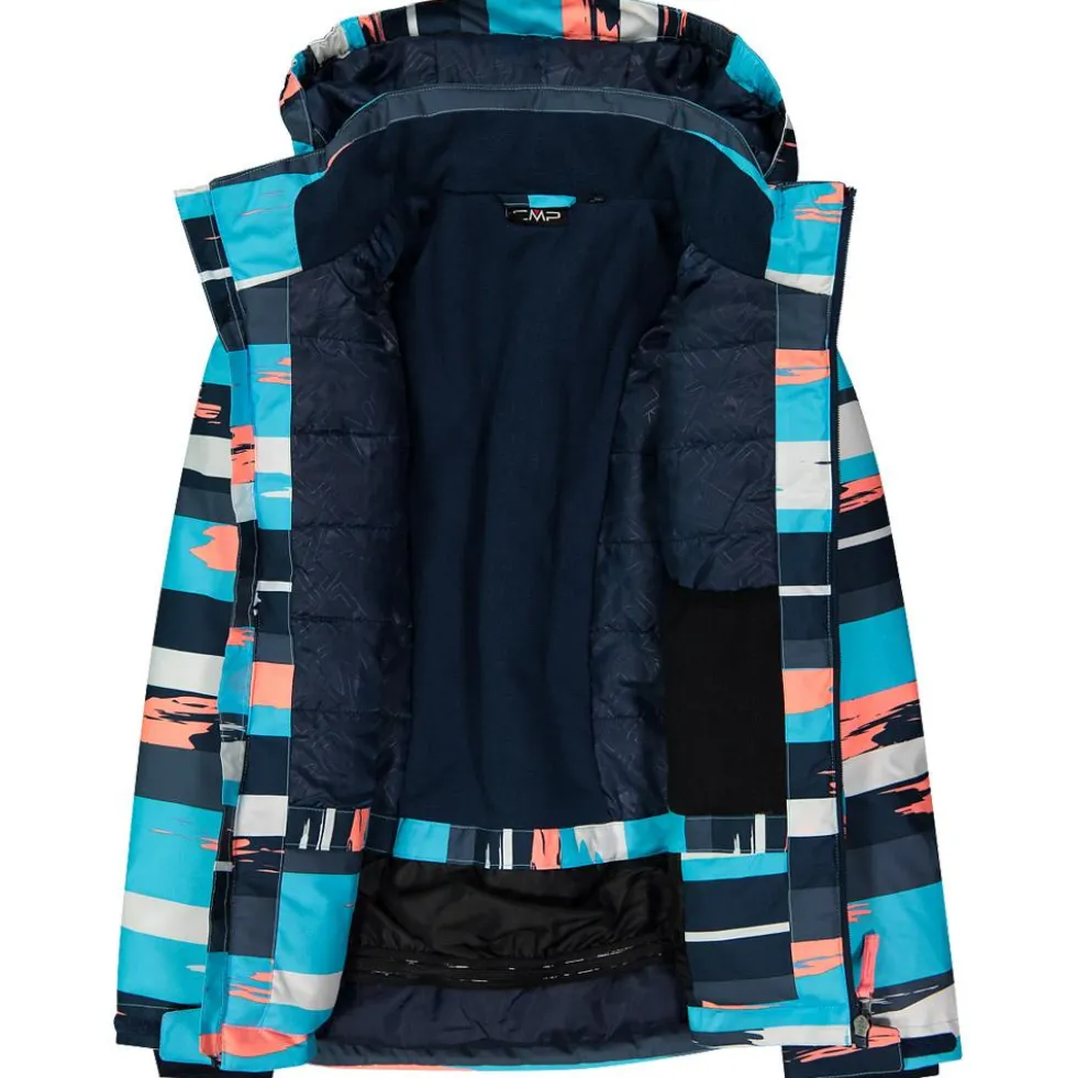 Giubbotto tecnico CMP Kid Girl Jacket Snaps Hood Topazio Bianco Lotus