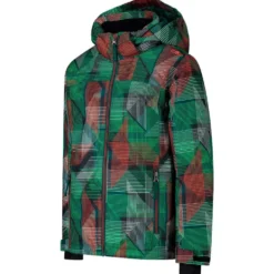Giubbotto tecnico CMP Kid Jacket Snaps Hood Deep Mint Alipne Tango