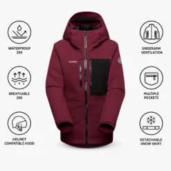 Giubbotto tecnico Mammut Stoney HS Thermo Hooded Jacket Women Vin Black