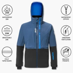 Giubbotto tecnico Millet Grands Montets Pro Jacket M Dark Denim Noir