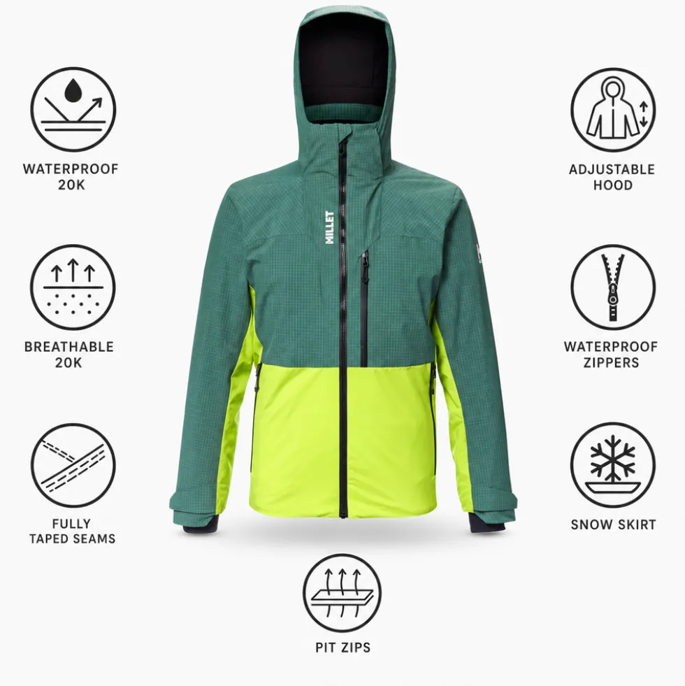 Giubbotto tecnico Millet Grands Montets Peak Jacket M Bottle Macaw Green