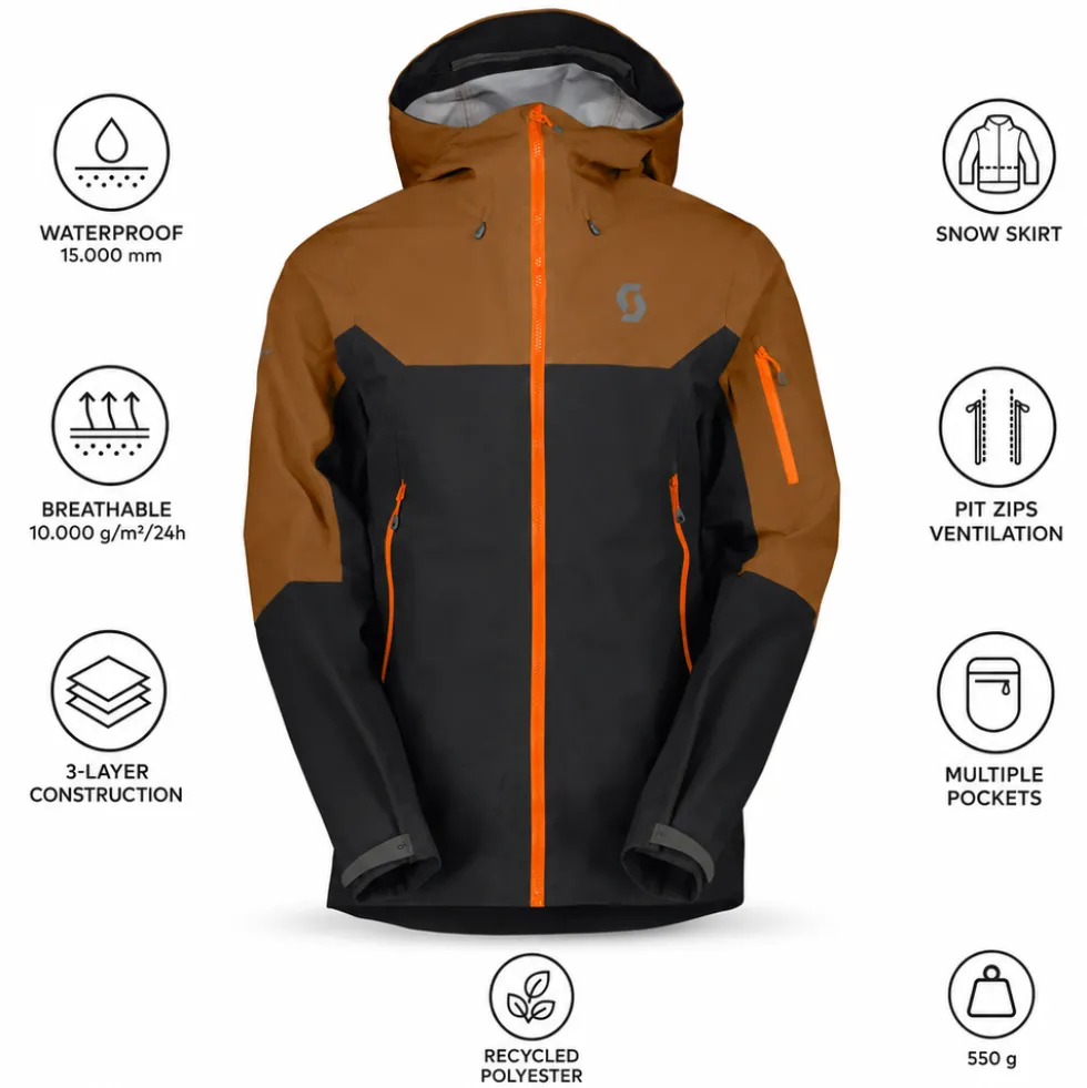 Giubbotto tecnico Scott M's Explorair 3L Jacket Bread Brown Black