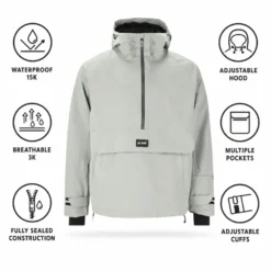 Giubbotto tecnico Slope Ruki M's Ski Anorak Pearl Grey