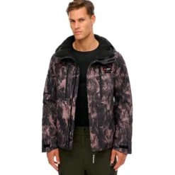 Giubbotto tecnico Superdry Hooded Ski Shell Jacket M's Woodgrain Print