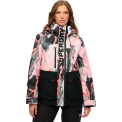 Giubbotto tecnico Superdry Ultimate Freestyle Ski Jacket W's Coup De Pinceau AOP