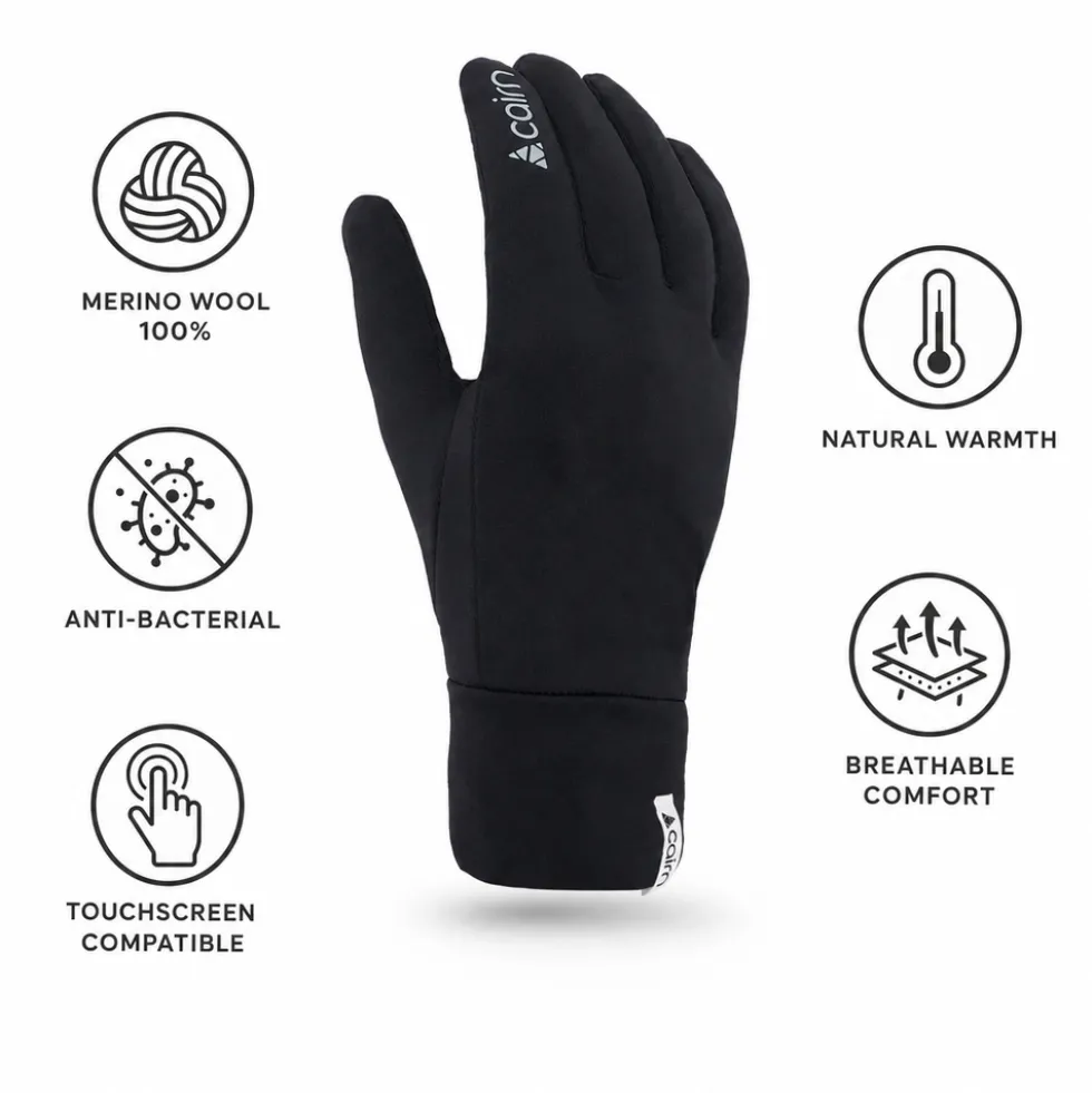 Guanti Cairn Merinos Touch Black