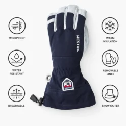 Guanti Hestra Army Leather Heli Ski Navy