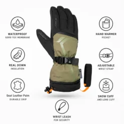 Guanti Reusch Down Spirit Gore-Tex Black Burnt Olive