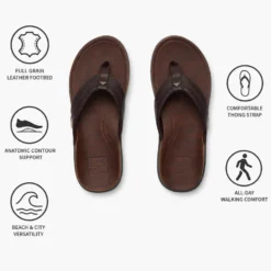 Infradito Reef Leather Offshore Dark Brown