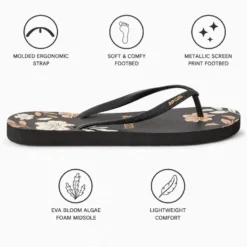 Infradito Rip Curl Mixed Bloom Open Toe Black