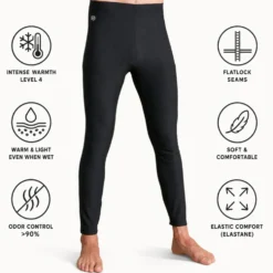 Intimo Tecnico Damart Sport Collant Comfort Thermolactyl 4 Noir