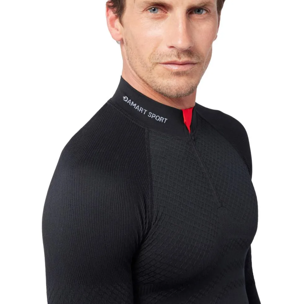 Intimo Tecnico Damart Sport Energy Thermolactyl 3 Col Zippe Noir