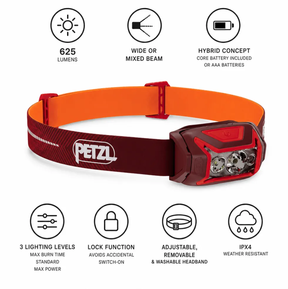 Lampade frontali Petzl Actik Core Red