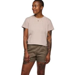 Maglietta Black Diamond W Bd Stripe Crop Short Sleeve Tee Shirt Soft Lilac