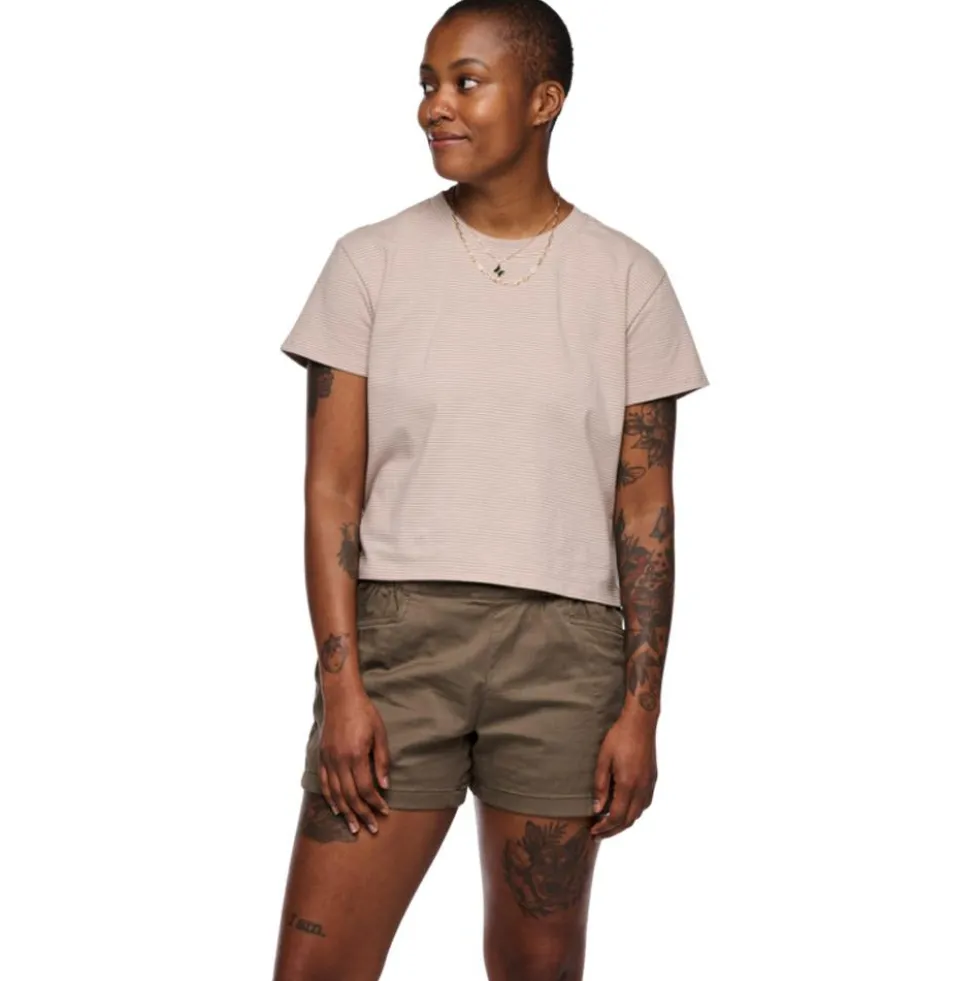 Maglietta Black Diamond W Bd Stripe Crop Short Sleeve Tee Shirt Soft Lilac