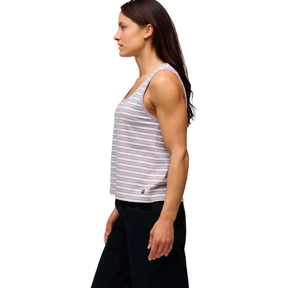 Maglietta da arrampicata Black Diamond W's Stripe Tank Long Dusk Violet Off Whit Dark Mauve