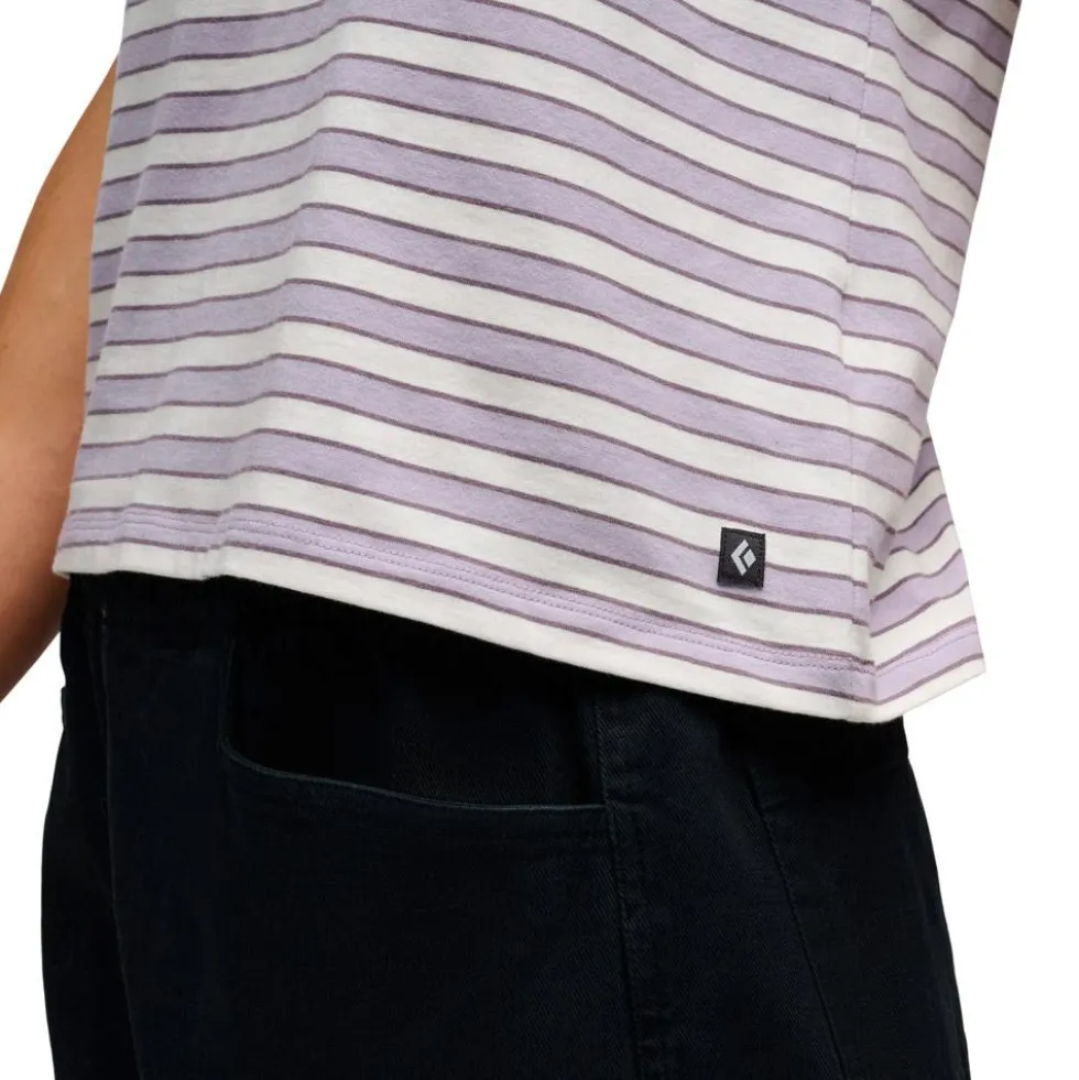 Maglietta da arrampicata Black Diamond W's Stripe Tank Long Dusk Violet Off Whit Dark Mauve