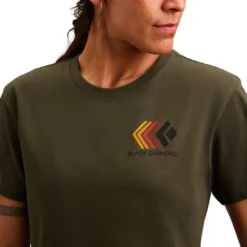 Maglietta da arrampicata Black Diamond Faded Crop Ss Tee Dark Moss