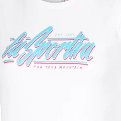 Maglietta da arrampicata La Sportiva Retro T-Shirt W White Malibu Blue