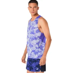 Maglietta da trail Asics Fujitrail Singlet Cobalt Burst Cream