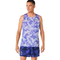 Maglietta da trail Asics Fujitrail Singlet Cobalt Burst Cream