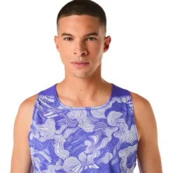 Maglietta da trail Asics Fujitrail Singlet Cobalt Burst Cream