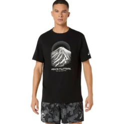 Maglietta da trail Asics Fujitrail Logo Short Sleeve Black Cream Carbon