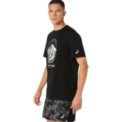 Maglietta da trail Asics Fujitrail Logo Short Sleeve Black Cream Carbon