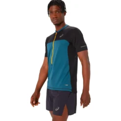 Maglietta da trail Asics Fujitrail Top Magnetic Blue Performance Black