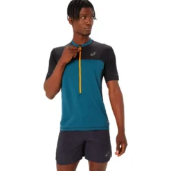 Maglietta da trail Asics Fujitrail Top Magnetic Blue Performance Black