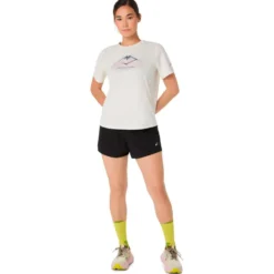 Maglietta da trail Asics Fujitrail Logo Short Sleeve W Cream