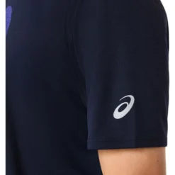 Maglietta da trail Asics Fujitrail Logo Short Sleeve Midnight Cobalt Burst Cool Grey