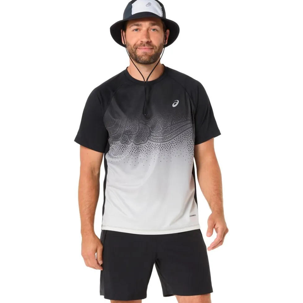 Maglietta da trail Asics Road Fade Short Sleeve Black Cream