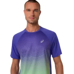Maglietta da trail Asics Road Fade Short Sleeve Cobalt Burst Illuminate Green